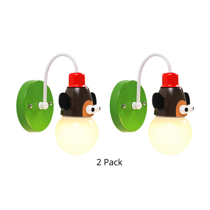 Skørter | Monkey Halgang Children's Room Wall Lamp Metal 1 Light Multicolored Wall Mount