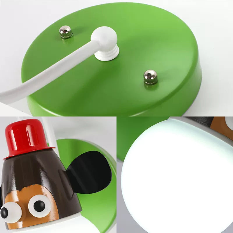 Skørter | Monkey Halgang Children's Room Wall Lamp Metal 1 Light Multicolored Wall Mount