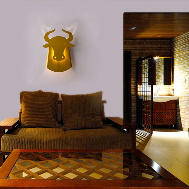 Skørter | Metal Ox Wall Lamp Modern Integrated Led Indoor Wall Lamp for Living Room