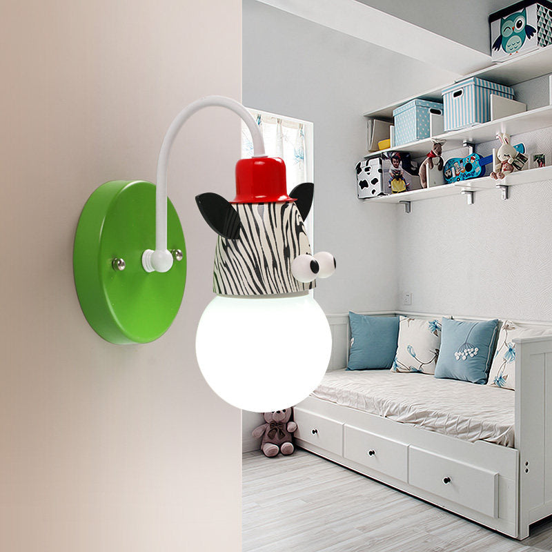 Skørter | Modern beautiful zebra wall lamp single head metal wall light for children's room