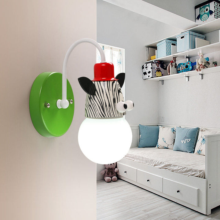 Skørter | Modern beautiful zebra wall lamp single head metal wall light for children's room