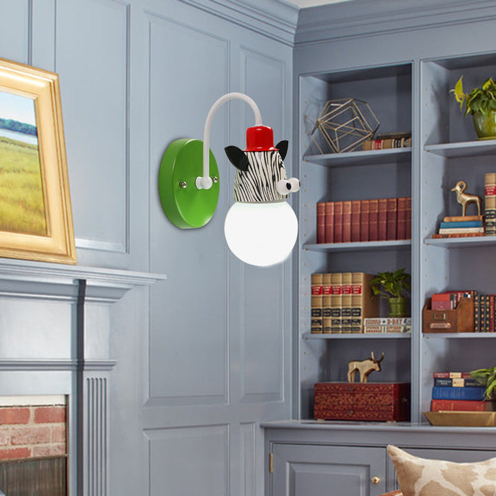 Skørter | Modern beautiful zebra wall lamp single head metal wall light for children's room