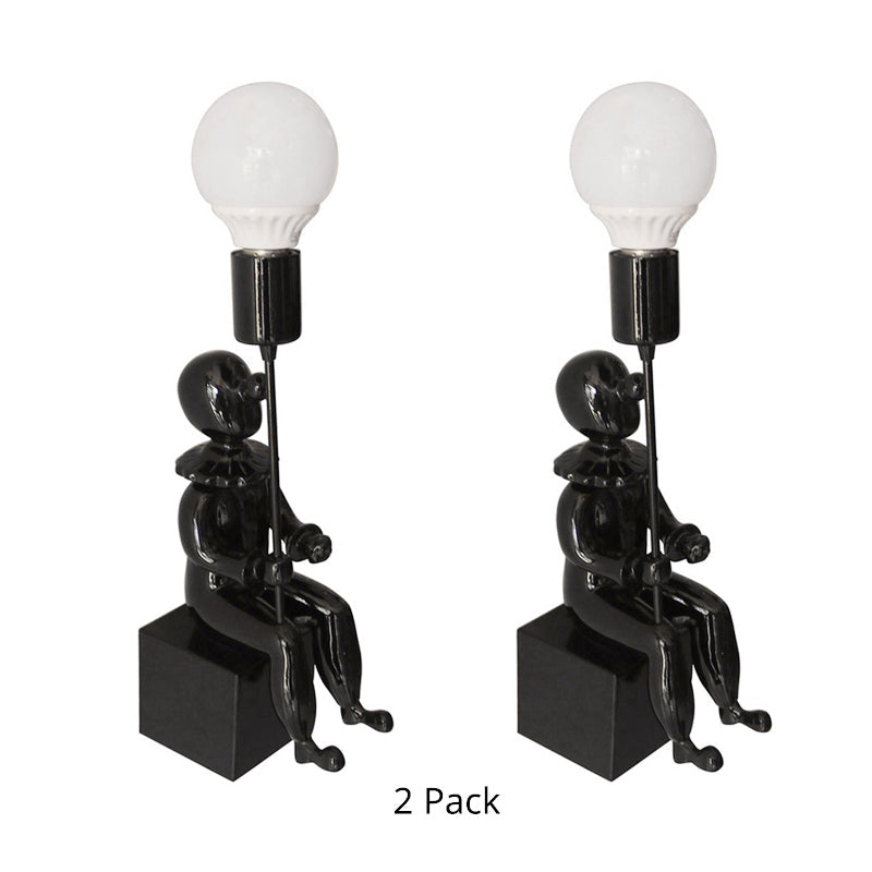 Skørter | Modern Sitting Boy Wall Lamp Resin 1 Head Monochrome Wall Lamp for Bedroom