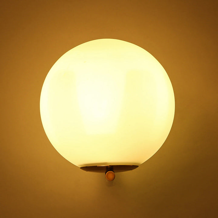 Lisslune | Frosted White Glass Ball Wall Lamp Minimalist 1 Head Gold Wall Lamp Light with Right Angle Arm, Warm/White Light
