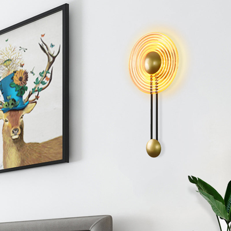 Skørter | Golden Bell Wall spotlight Postmodern 1 Bulb Amber glass Wall lamp for Bedroom