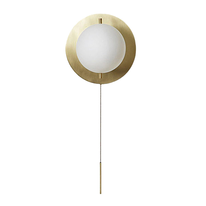 Skørter | Golden Mini Globe Wall Lamp Light Simple 1-Light Opaline Glass Wall Mount Fixture for Bedroom