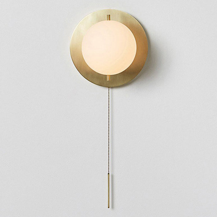 Skørter | Golden Mini Globe Wall Lamp Light Simple 1-Light Opaline Glass Wall Mount Fixture for Bedroom