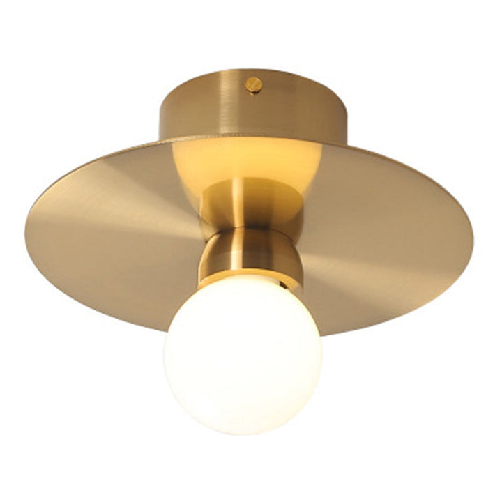 Lisslune | Ball Mini Milk Glass Wall Light Postmodern 1 Bulb Gold Wall Light Fixture with Reflective Shields
