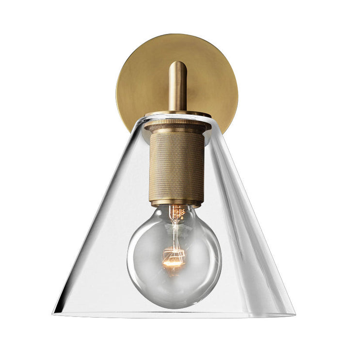 Skørter | Bronze Armed Wall Light Postmodern Single Metal/Clear Glass Wall Light with/without Disc/Ball/Cone Shade