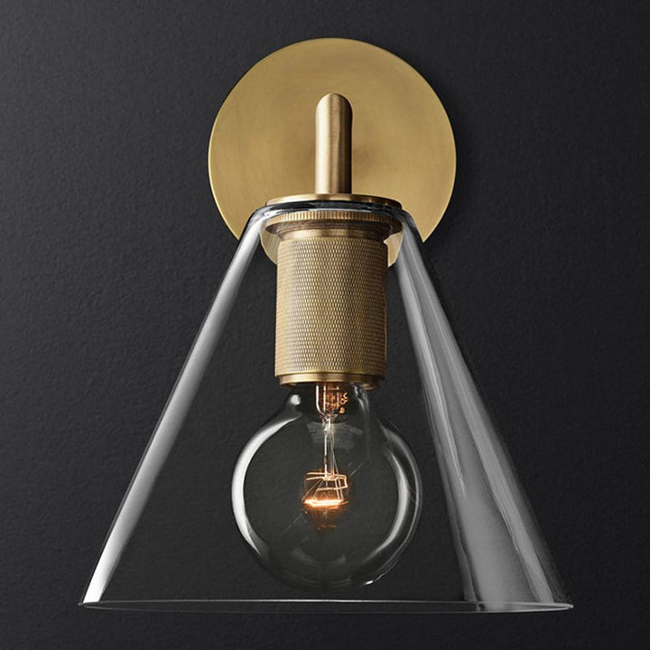 Skørter | Bronze Armed Wall Light Postmodern Single Metal/Clear Glass Wall Light with/without Disc/Ball/Cone Shade