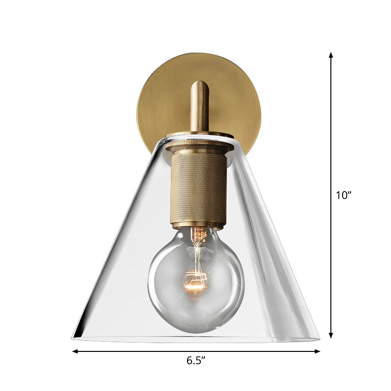 Skørter | Bronze Armed Wall Light Postmodern Single Metal/Clear Glass Wall Light with/without Disc/Ball/Cone Shade