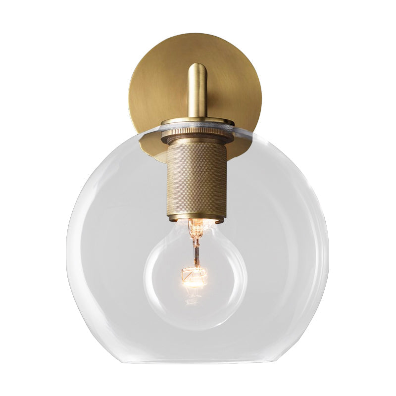 Skørter | Bronze Armed Wall Light Postmodern Single Metal/Clear Glass Wall Light with/without Disc/Ball/Cone Shade