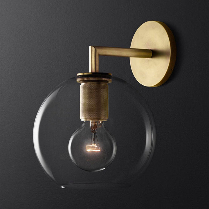 Skørter | Bronze Armed Wall Light Postmodern Single Metal/Clear Glass Wall Light with/without Disc/Ball/Cone Shade