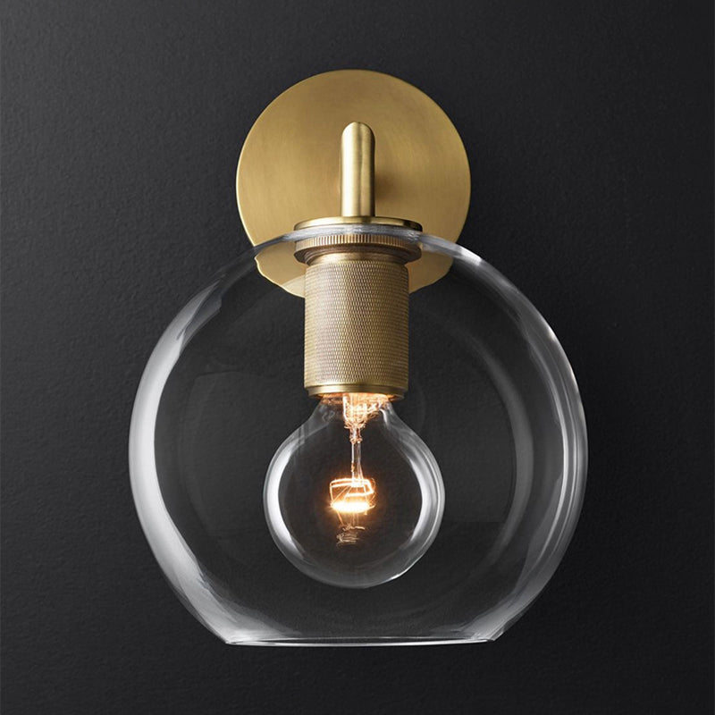 Skørter | Bronze Armed Wall Light Postmodern Single Metal/Clear Glass Wall Light with/without Disc/Ball/Cone Shade