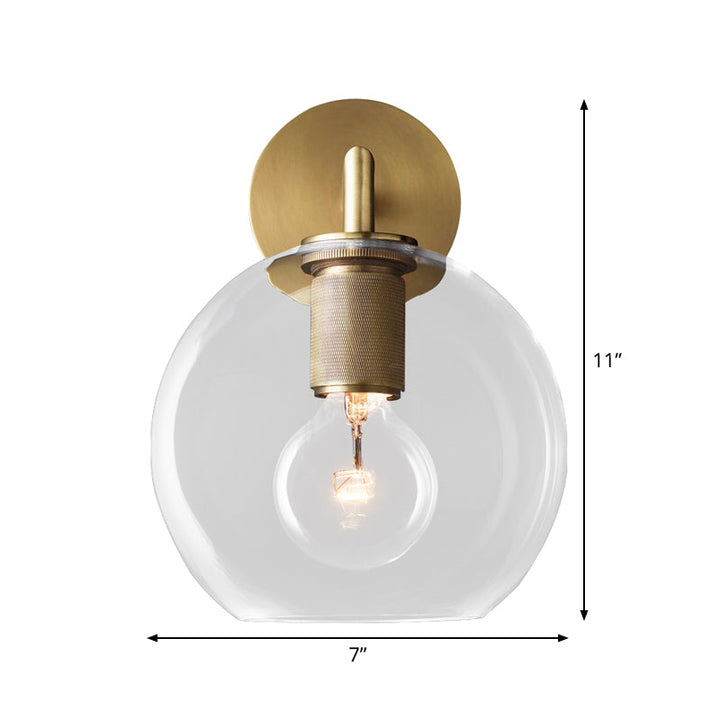 Skørter | Bronze Armed Wall Light Postmodern Single Metal/Clear Glass Wall Light with/without Disc/Ball/Cone Shade