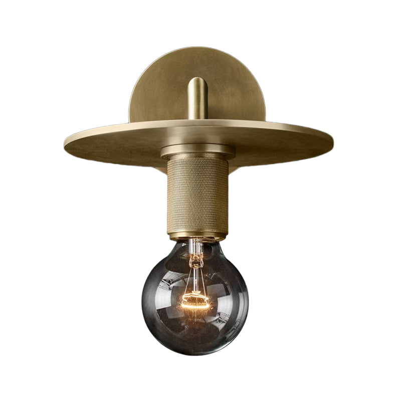 Skørter | Bronze Armed Wall Light Postmodern Single Metal/Clear Glass Wall Light with/without Disc/Ball/Cone Shade