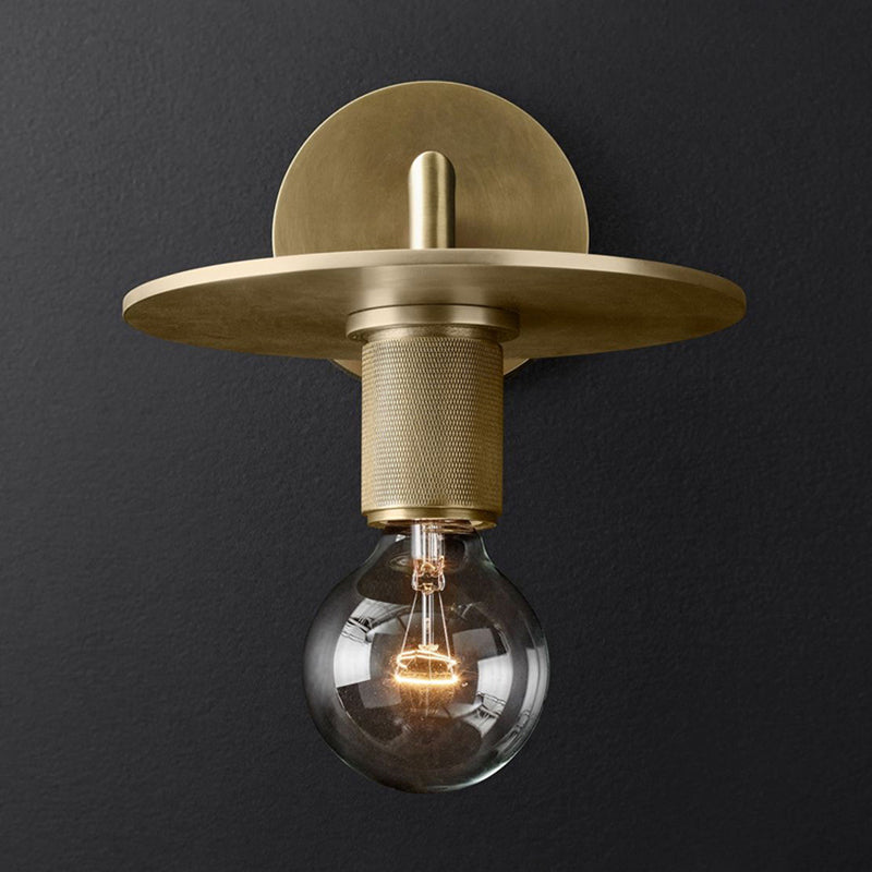 Skørter | Bronze Armed Wall Light Postmodern Single Metal/Clear Glass Wall Light with/without Disc/Ball/Cone Shade
