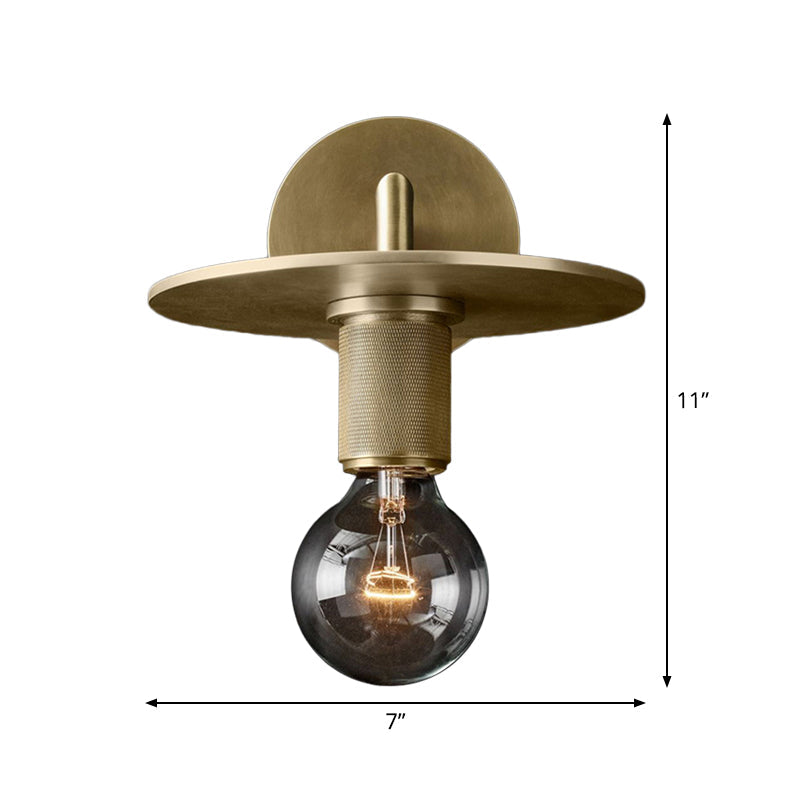 Skørter | Bronze Armed Wall Light Postmodern Single Metal/Clear Glass Wall Light with/without Disc/Ball/Cone Shade