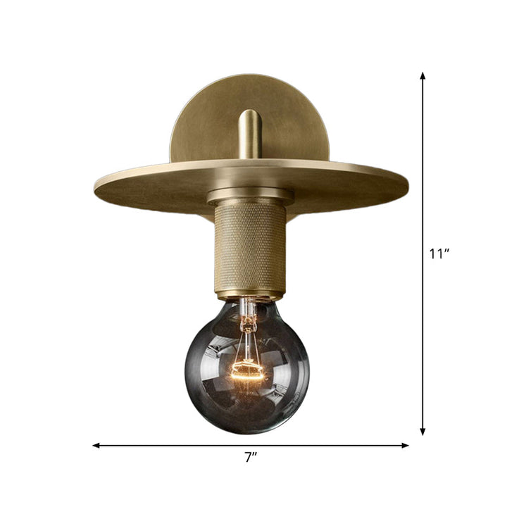 Skørter | Bronze Armed Wall Light Postmodern Single Metal/Clear Glass Wall Light with/without Disc/Ball/Cone Shade