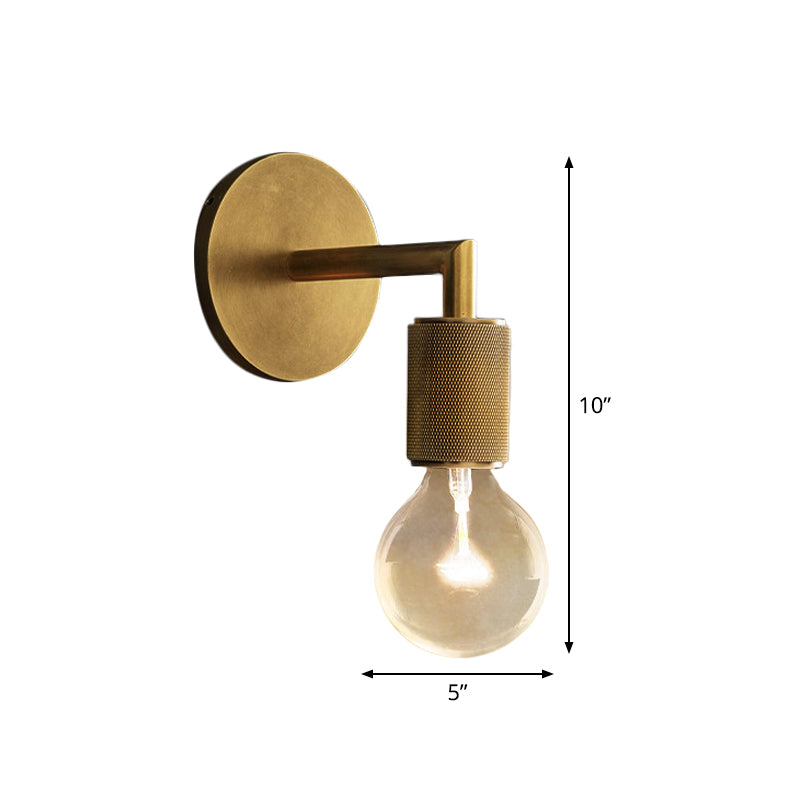 Skørter | Bronze Armed Wall Light Postmodern Single Metal/Clear Glass Wall Light with/without Disc/Ball/Cone Shade