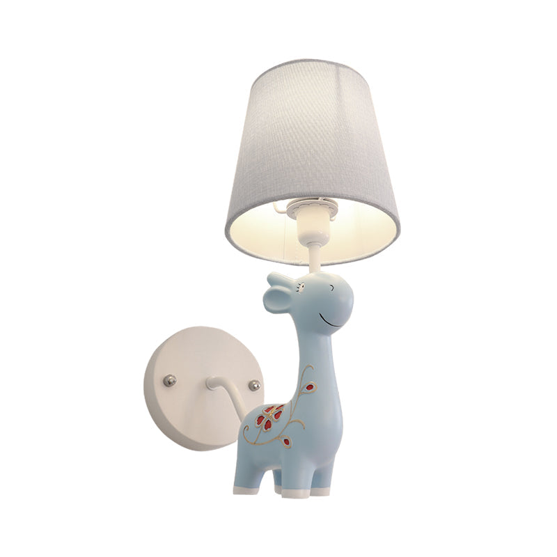 Skørter | Giraffe Wall lamp with fabric shade 1 light animal resin wall lamp for children's room kindergarten
