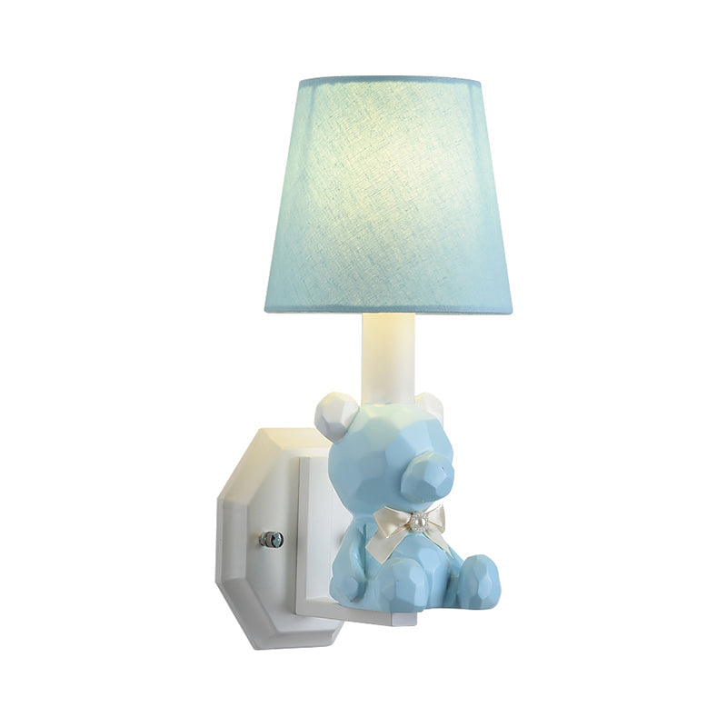 Skørter | Resin Small Bear Wall Lamp Eye-Caring 1 Head Cartoon Wall Lamp with Coolie Shade