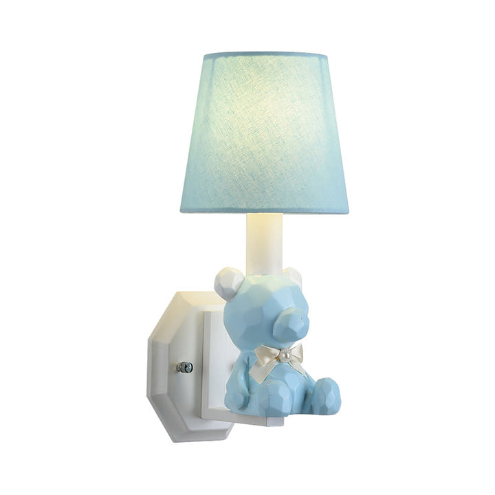 Skørter | Resin Small Bear Wall Lamp Eye-Caring 1 Head Cartoon Wall Lamp with Coolie Shade