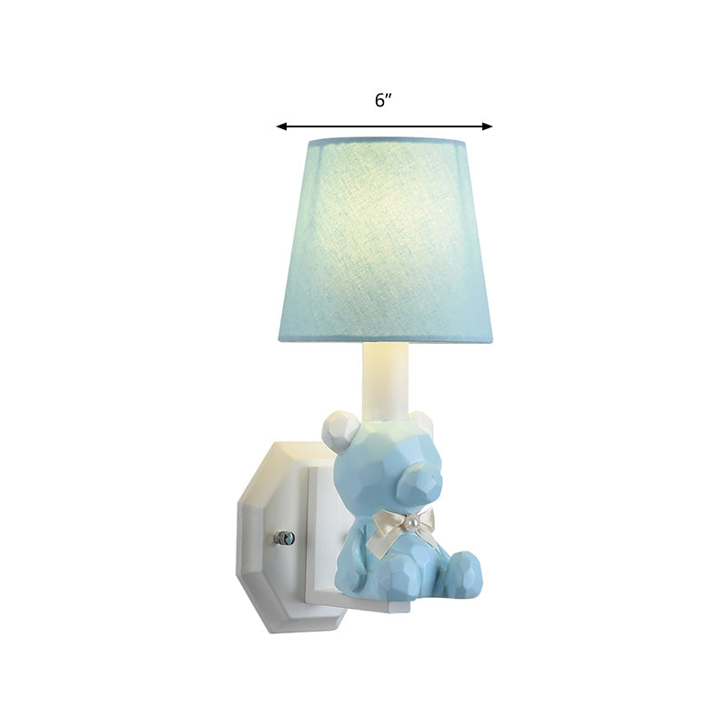 Skørter | Resin Small Bear Wall Lamp Eye-Caring 1 Head Cartoon Wall Lamp with Coolie Shade