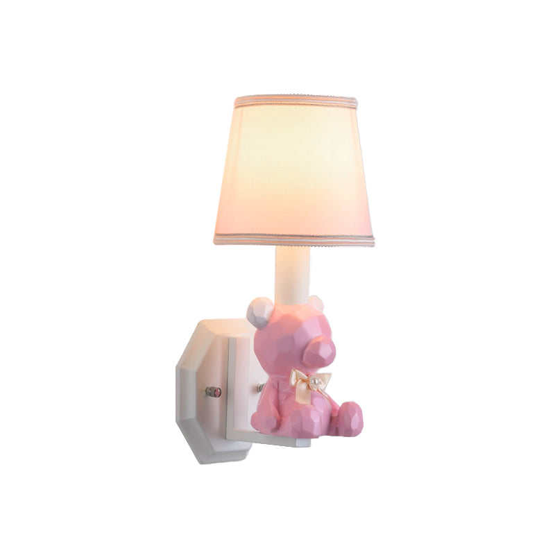 Skørter | Resin Small Bear Wall Lamp Eye-Caring 1 Head Cartoon Wall Lamp with Coolie Shade