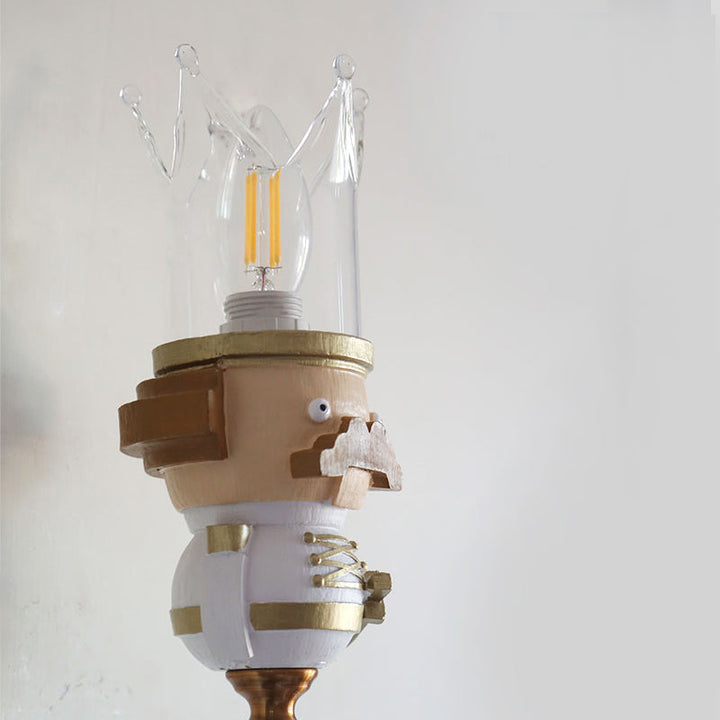Skørter | Single Light King Wall Light with Clear Crystal Cartoon Resin Wall Light in White for Stair Foyer