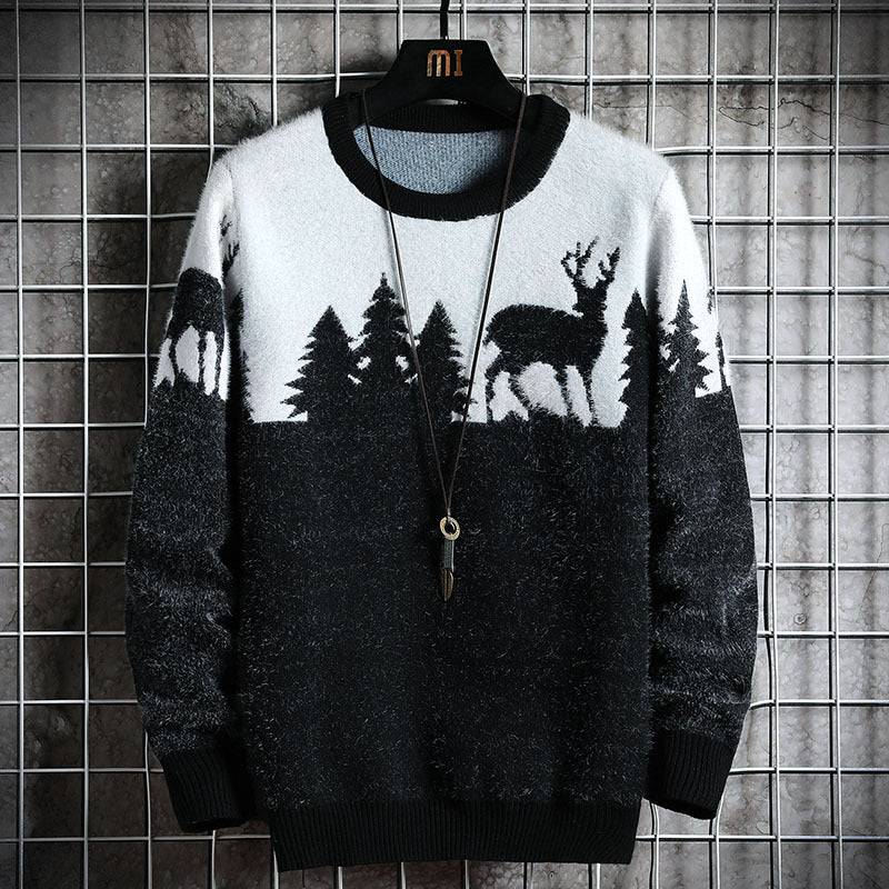 Men's Cozy Winter Sweater with Animal Motifs Lisslune