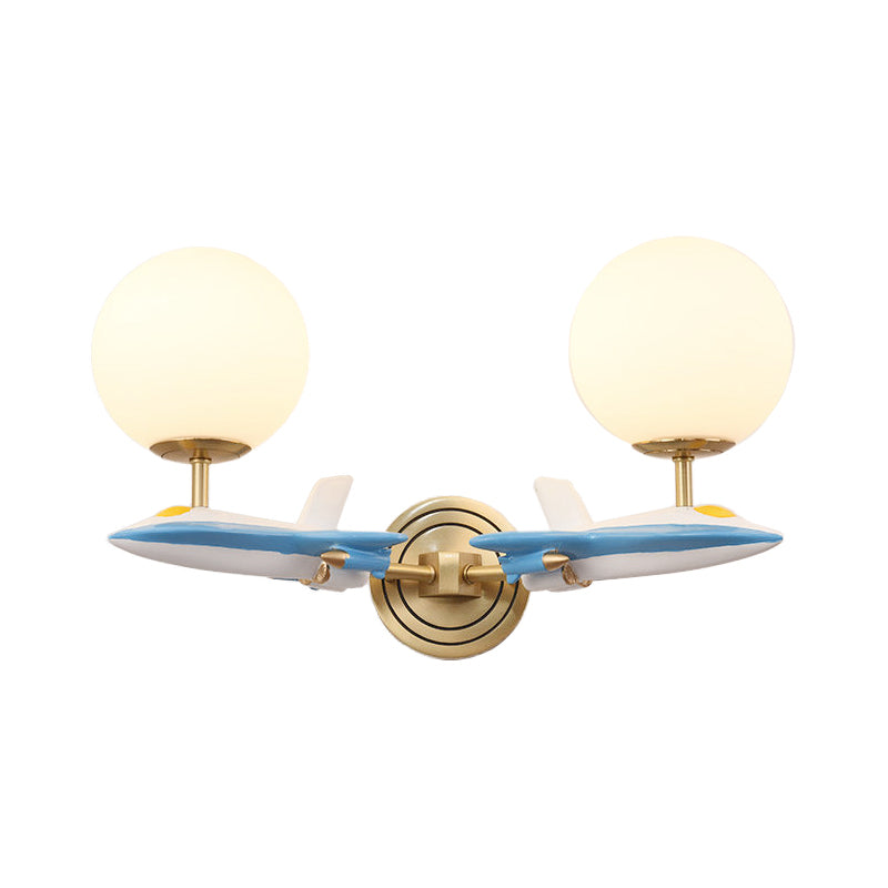 Lisslune | Living Room Spherical Wall Lamp with Airplane Glass Resin Contemporary Wall Lamp