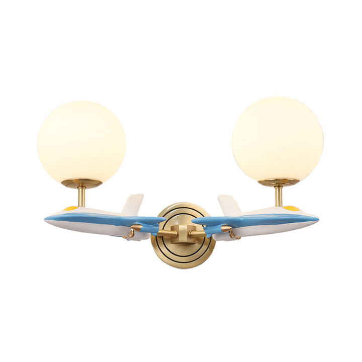 Lisslune | Living Room Spherical Wall Lamp with Airplane Glass Resin Contemporary Wall Lamp