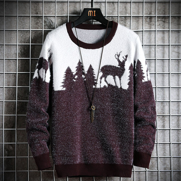 Men's Cozy Winter Sweater with Animal Motifs Lisslune
