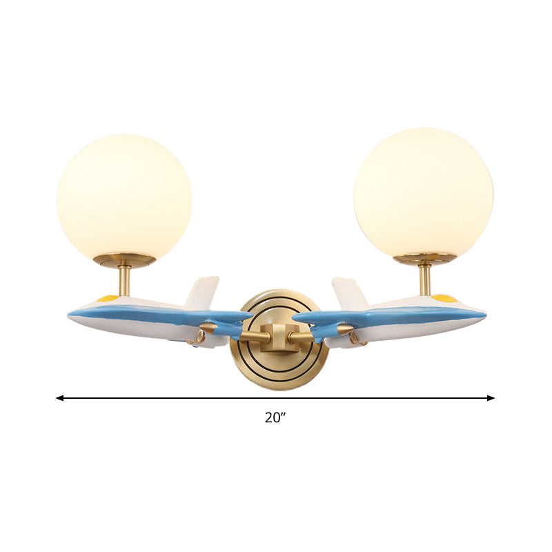 Lisslune | Living Room Spherical Wall Lamp with Airplane Glass Resin Contemporary Wall Lamp