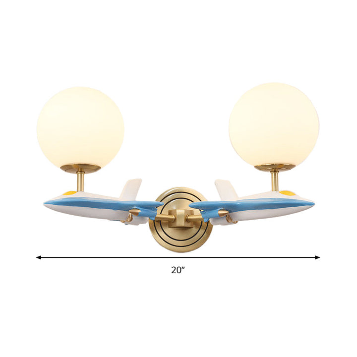 Lisslune | Living Room Spherical Wall Lamp with Airplane Glass Resin Contemporary Wall Lamp