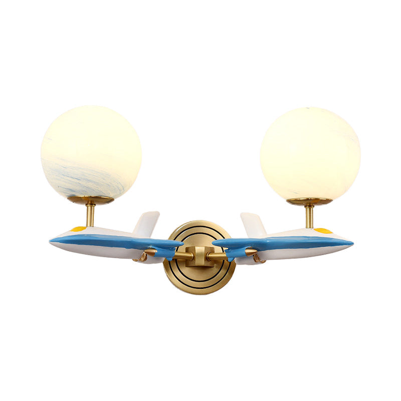 Lisslune | Living Room Spherical Wall Lamp with Airplane Glass Resin Contemporary Wall Lamp