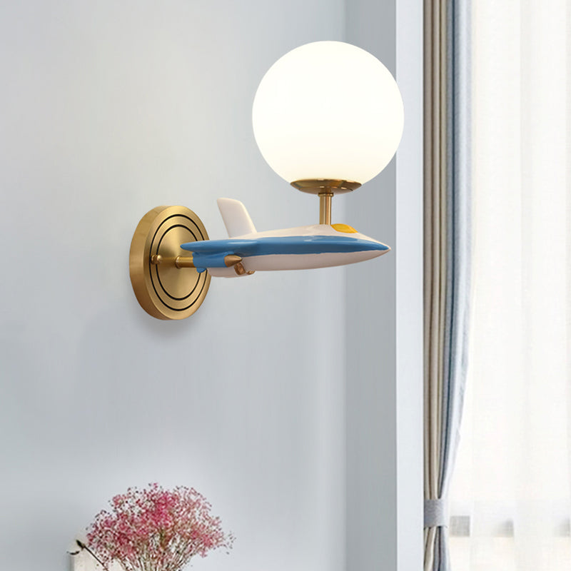 Lisslune | Living Room Spherical Wall Lamp with Airplane Glass Resin Contemporary Wall Lamp