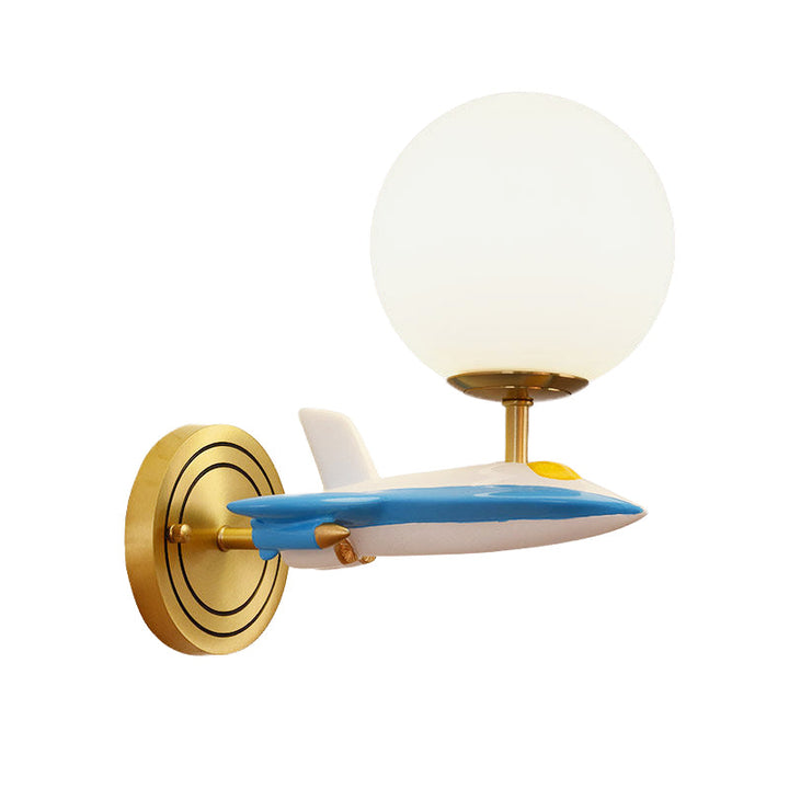 Lisslune | Living Room Spherical Wall Lamp with Airplane Glass Resin Contemporary Wall Lamp
