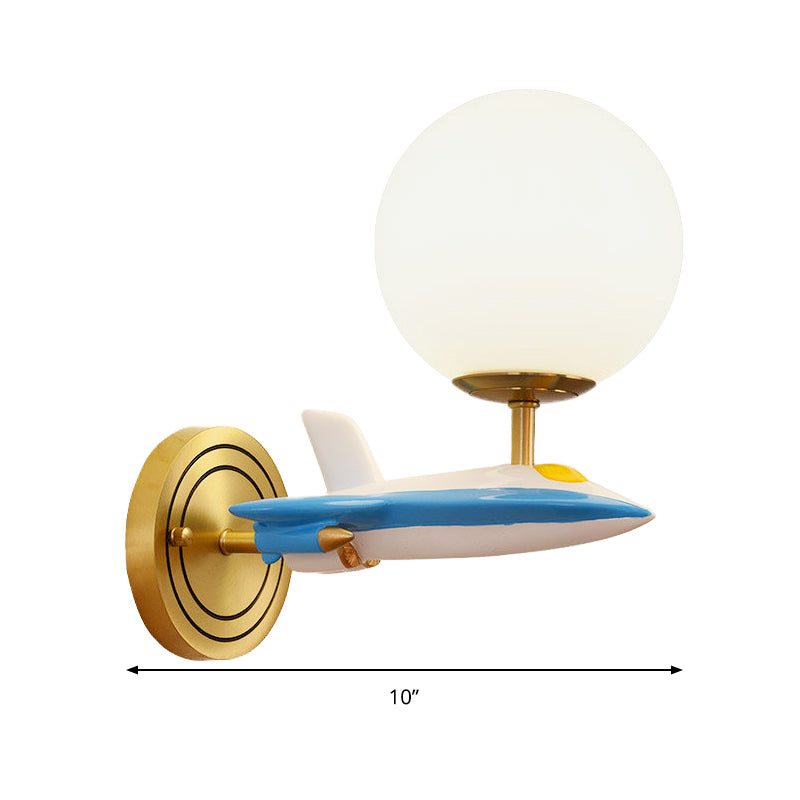 Lisslune | Living Room Spherical Wall Lamp with Airplane Glass Resin Contemporary Wall Lamp