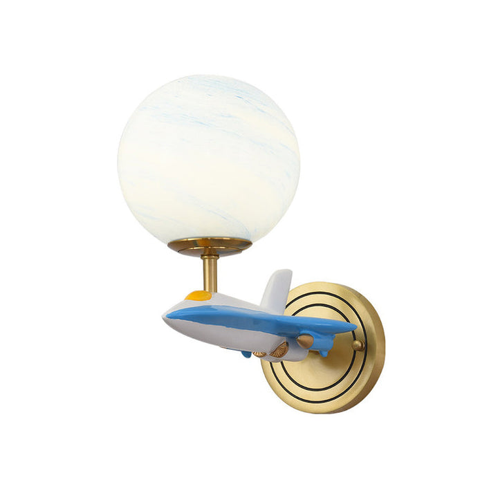 Lisslune | Living Room Spherical Wall Lamp with Airplane Glass Resin Contemporary Wall Lamp