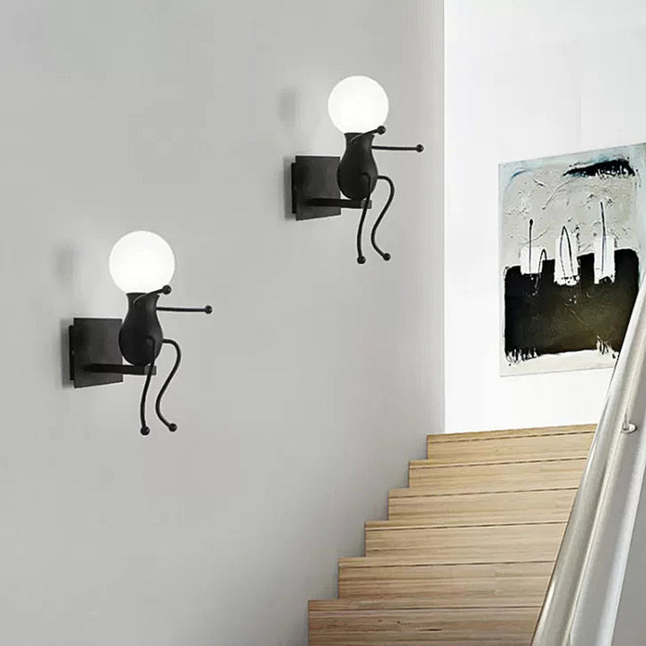 Skørter | Modern Robot Wall Light Metal One Head Bare Bulb Wall Lamp for Hallway