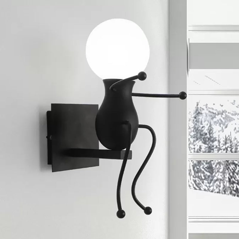 Skørter | Modern Robot Wall Light Metal One Head Bare Bulb Wall Lamp for Hallway