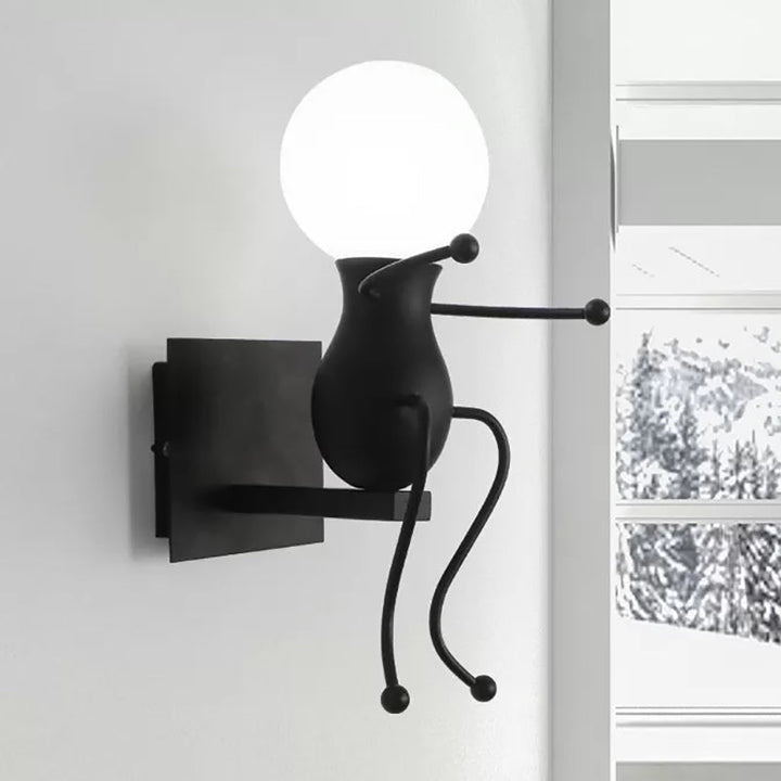 Skørter | Modern Robot Wall Light Metal One Head Bare Bulb Wall Lamp for Hallway