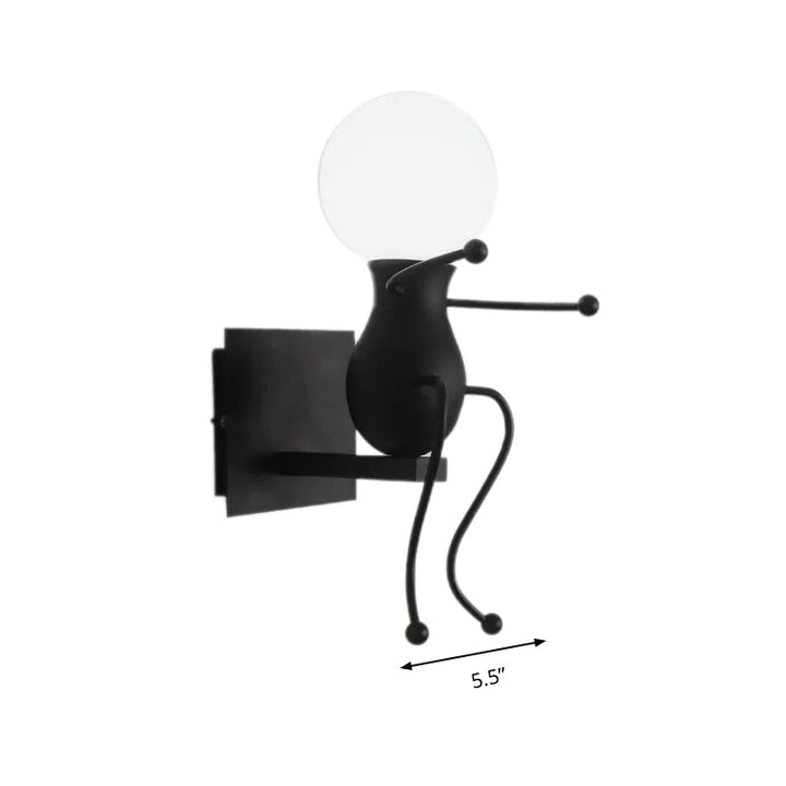 Skørter | Modern Robot Wall Light Metal One Head Bare Bulb Wall Lamp for Hallway