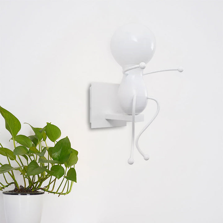 Skørter | Modern Robot Wall Light Metal One Head Bare Bulb Wall Lamp for Hallway