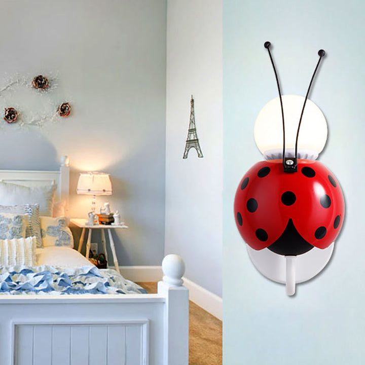 Skørter | Red Ladybug Small Wall Light A Head Contemporary Plastic Wall Light for Stairs
