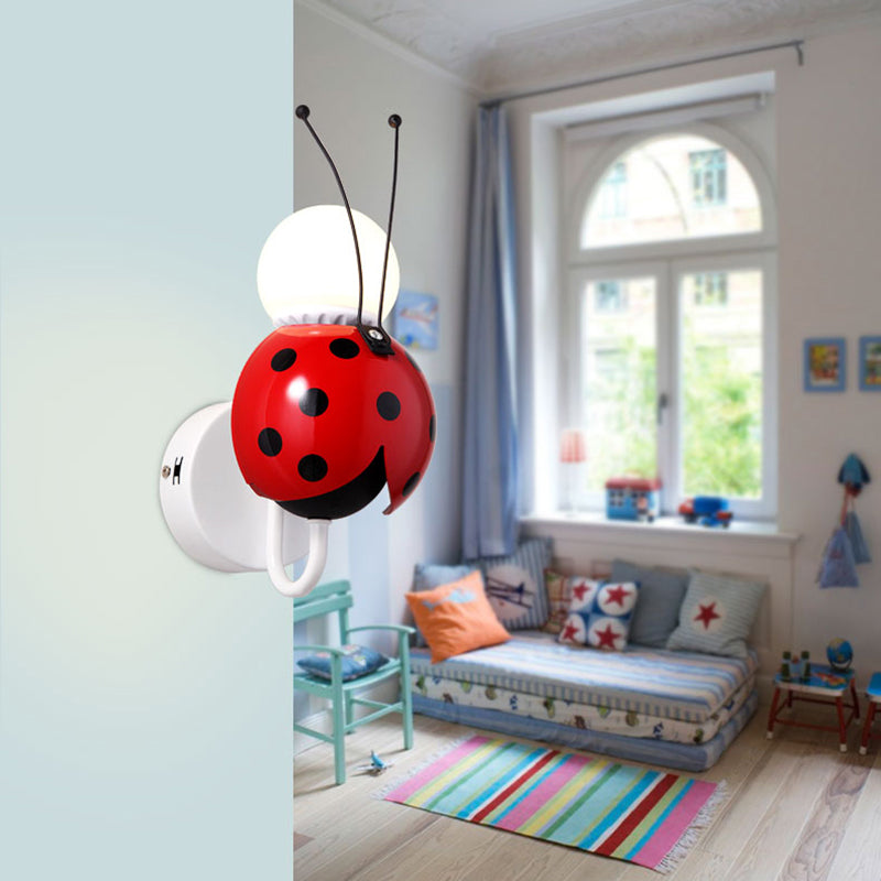 Skørter | Red Ladybug Small Wall Light A Head Contemporary Plastic Wall Light for Stairs