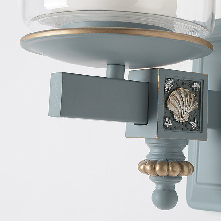 Skørter | Nordic Stylish Cylinder Wall Lamp with Shell Deco 1 Light Metal & Glass Wall Lamp for Staircase