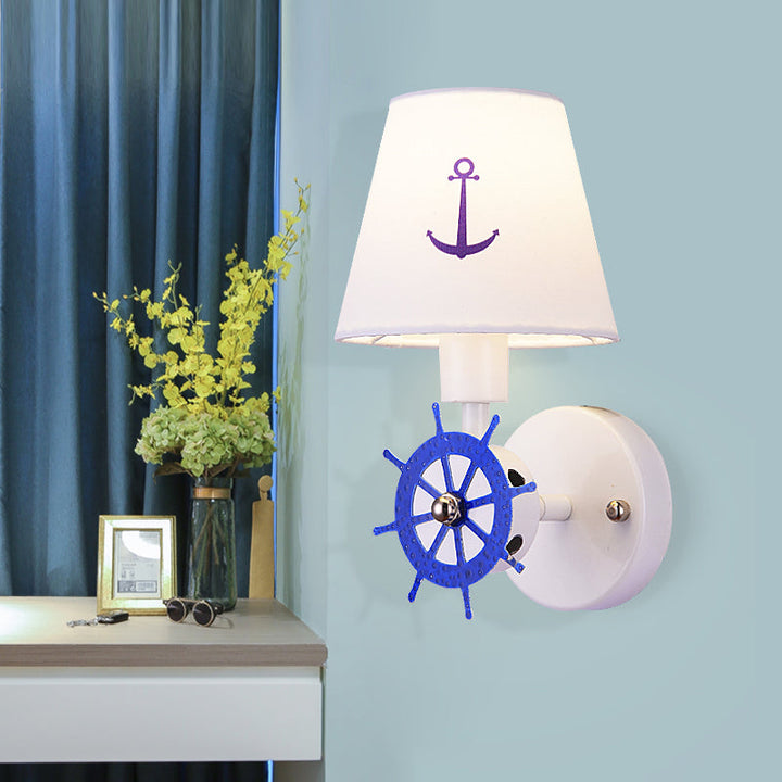 Skørter | Seaside Anchor Wall Lamp Metal Wall Lamp in White for Children's Bedroom